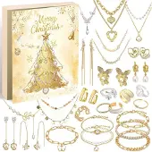 OCreon Adventskalender 2026 voor vrouwen, 24 sieraden, kerstkalender