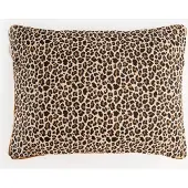 Sissy-Boy Bruin jacquard kussen met leopard print