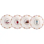 Villeroy & Boch Toy's Delight schaal 4 delen Wit-rood