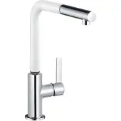 Kludi L Line S 1 gats keukenkraan met uittrekbare handdouche chroom/wit