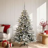 Syfax Kunstkerstboom met kerstballen, 120 cm, 150 LED-lampjes