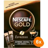 Nescafe Gold Espresso oploskoffie - 6 doosjes x 25 zakjes