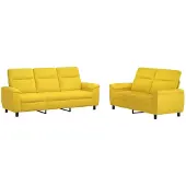 vidaXL Bankstel 2 pcs Licht Geel Stof