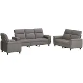 vidaXL Bankstel 3 pcs Taupe Stof