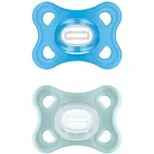 Mam Comfort Fopspeen silicone 3-12 maanden 2 stuks blauw/mint