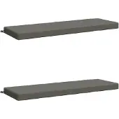vidaXL Bank Kussens SOEST 2 st 100% Polyester Grijs 140 x 50 x 8 cm