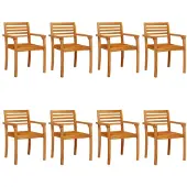 vidaXL Tuinstoelen 8 st 59x55x85 cm massief acaciahout