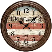 Merkloos Analoge Wandklok met Antiek Uiterlijk en Quartz Mechanisme