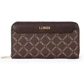 L.credi portemonnee Filiberta Zip Around Wallet Chocolate donkerbruin