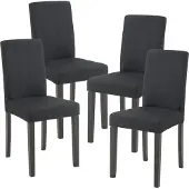 En.casa Eetkamerstoel set van 4 Hamburg eetkamerstoelen zwart []
