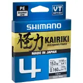 Shimano Fishing Kairiki 4 gevlochten lijn, 150 meter, grijs, 0.100 mm