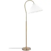 LUCANDE Vloerlamp Lisbeth, wit / opaal, Woon-/ Eetkamer, Textiel / Stof / Zijde, Landelijk, vloerlamp