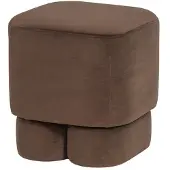 Woood Valen Poef - Velvet - Bruin - 42x40x40