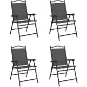 VMP 4x Opvouwbare Terrasstoelen Textilene & Staal - Comfortabel & Duurzaam