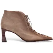 Hispanitas Dames Taupe leren laarsjes Paris (39), Leer, 3 tot 5 cm, Ritssluiting, Casual HI264960
