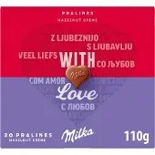 Milka I Love Chocolade Pralines Hazelnootcrème 110g - Bonbons en Pralinés - Verjaardag Cadeau Vrouw of Man - Geschenkset voor Man en Vrouw - Chocoladecadeau - Cadeautjes - Liefde - Bonbons