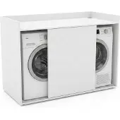 Vdd - Wasmachine ombouw - Wasmachinekast - Waskast - Droger meubel - Wit