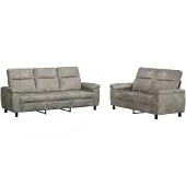 vidaXL Bankstel 2 pcs Lichtgrijs Kunst Suède Leer