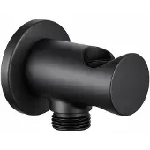 Merkloos Ronde Wateraansluiting voor Handdouche in Mat Zwart