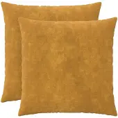 vidaXL Kussensloop 2 st HEERLEN Geel 60 x 60 cm Microfiber Fleece