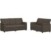 vidaXL Bankstel 2 pcs Grijs Kunstleer