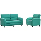 vidaXL Bankstel 2 pcs Turquoise fluweel