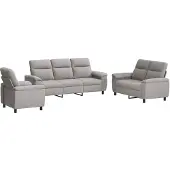 vidaXL Bankstel 3 pcs Wolkgrijs Stof