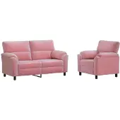 vidaXL Bankstel 2 pcs Roze fluweel