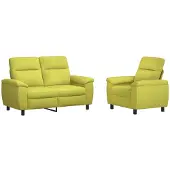vidaXL Bankstel 2 pcs Lichtgroen Stof