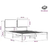 vidaXL Bedframe met gestoffeerd hoofdbord Donkerbruin en lichtgrijs
