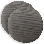 vidaXL Kussensloop 2 st HEERLEN Donkergrijs Diam. 30 cm corduroy