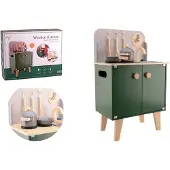 Jouéco - Houten keuken met kunststof accessoires.