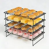 Merkloos 4-Laags Koelrek, Vouwbaar en Stapelbaar 40 x 25 cm