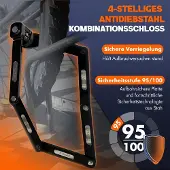 Merkloos Opvouwbaar fietsslot met cijferslot, koolstofstaal, houder, voor fiets