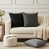 vidaXL Kussensloop 12 st HEERLEN Zwart 45 x 45 cm Stof