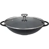 Küchenprofi wok met glazen deksel, 30 cm, zwart, artikelnummer 415001030, EAN-code 4007371063814