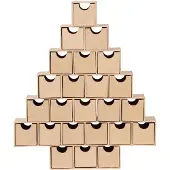 OEM Adventskalender van karton, kerstboommotief, 30x5x35 cm, bruin