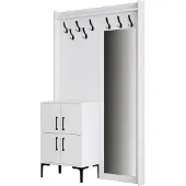 Skye Decor , Berlijn BC - Wit, Vrijstaande vitrine, Wit, 100% melaminecoating op spaanplaat, 120 x 35 x 200 cm