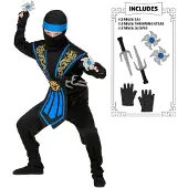 Finidi Ninja pak kinderen Kombat blauw