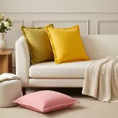 vidaXL Kussen met kussen HOUTEN 12 st Roze Faux Linnen