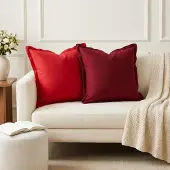 vidaXL Kussensloop 12 st HOUTEN Rood 45 x 45 cm Faux Linnen