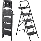 Vevor 4-treden opvouwbare ladder met gereedschapsbak en comfortabele handgreep