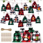 Merkloos DIY Advent Kalender met 24 Jute Tassen