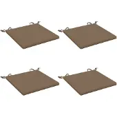 vidaXL Zitkussens SOEST 4 st 100% Polyester Taupe 40 x 40 x 3 cm