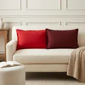 vidaXL Kussen met kussen HOUTEN 6 st Rood Faux Linnen