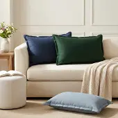vidaXL Kussensloop 6 st HOUTEN Blauw 50 x 75 cm Faux Linnen