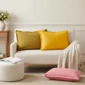 vidaXL Kussensloop 2 st HOUTEN Roze 50 x 70 cm Faux Linnen
