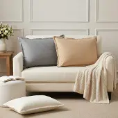 vidaXL Kussensloop 6 st HOUTEN Wit 50 x 80 cm Faux Linnen