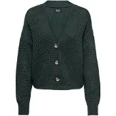 ONLY Gebreid vest 'ONLCarol' donkergroen