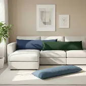 vidaXL Kussensloop 2 st HEERLEN Blauw 40 x 145 cm Stof